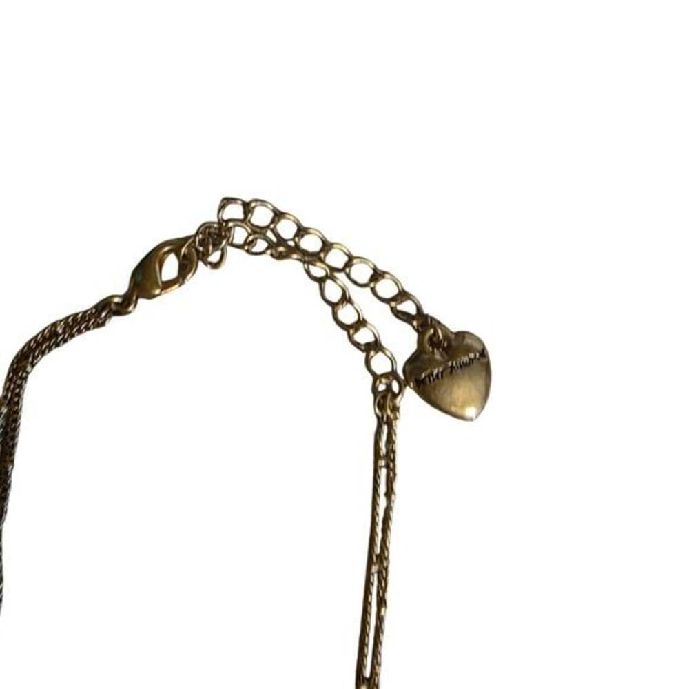 Betsey Johnson Gold Tone Frog & Bow Charm Layered Necklace - Picture 3 of 5